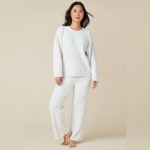 Softies - Solid Marshmallow Reverse Seam Crew Neck Lounge Set - Cream